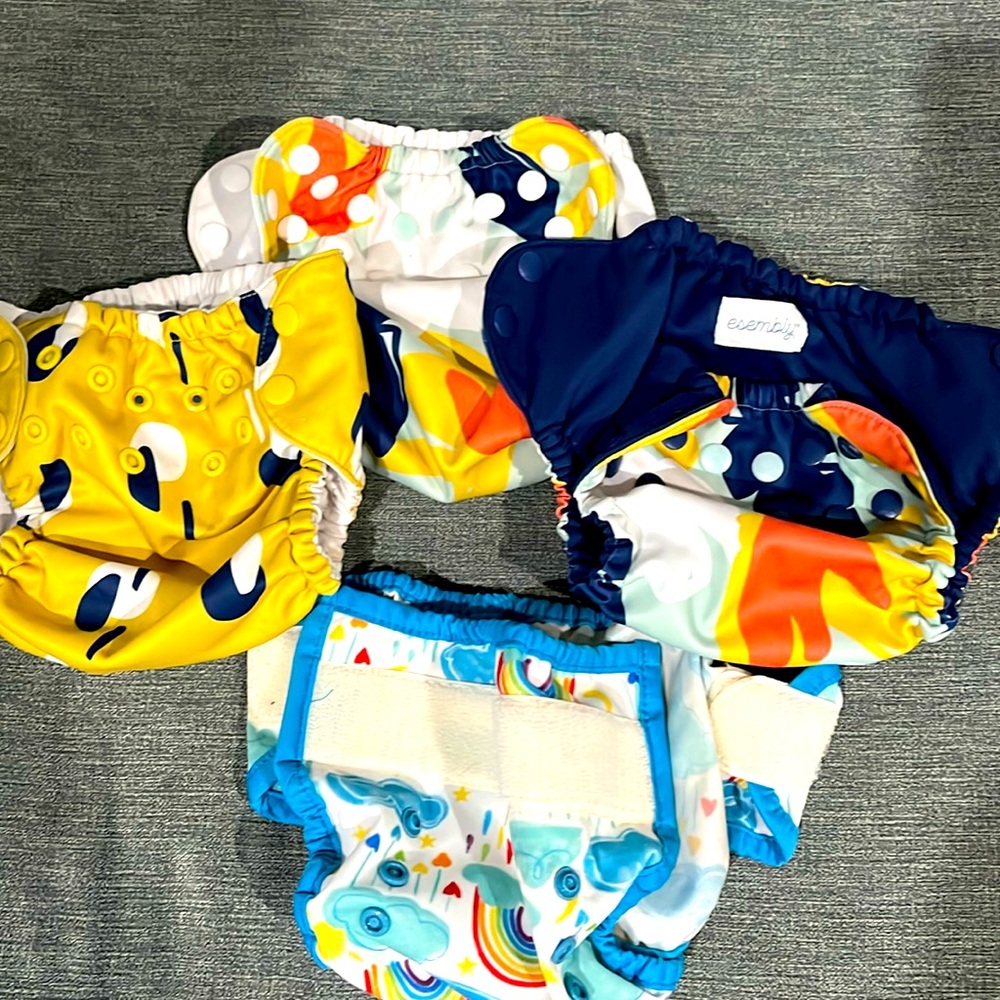 Four size one reusable diaper covers